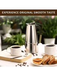 4杯不鏽鋼咖啡壺摩卡濃縮咖啡拿鐵滲漏式咖啡壺飲料工具咖啡壺手沖壺