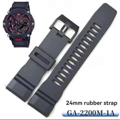 For Casio G-SHOCK Resin Watch Band GA-2200M GA-2200 Series 24mm Black 5674 Sports Waterproof Rubber 