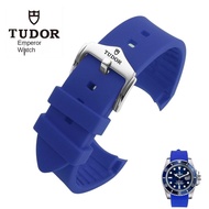 Tudor Strap Biwan Bronze Junyu Small Copper Flower Small Red Flower Rubber Silicone Male 18mm 20mm 22mm 24mm Metal Pin Buckle Breathable Fashion Watch Chain Watch Wristband
