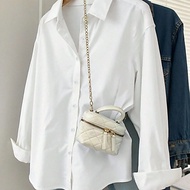 2025 Spring Autumn Ladies Casual Loose Long-Sleeved Shirt Simple All-Match 1FWJ