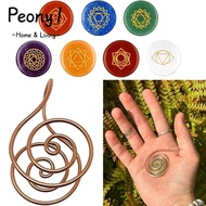 PEONY1 Copper Palm Ring, Jewelry Accessories Handmade Spiral Palm Ring,  Adjustable Reiki Energy Spi