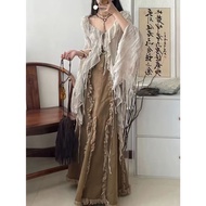 T Earth Style High Waist Extra Long Swing Denim Fishtail Skirt GJ74