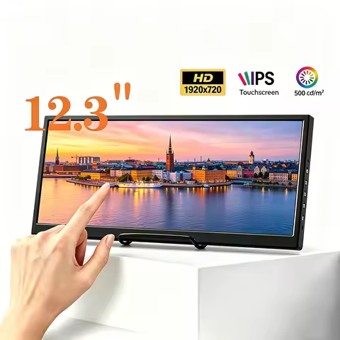 12.3-Inch Touch Free/Touchscreen Portable Monitor 1920x720 IPS Monitor Type-C HDMI Gaming Monitor, S