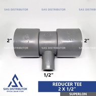 Vlok Tee 2 x 1/2" inch PVC Superlon / Reducer Tee 2 x 1/2 AW / Vlock Tee 2 x 1/2 / Reducer T 2 x 0.5