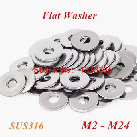 M2 M3 M4 M5 M6 M8 M10 M12 M16 Flat Washers A4 Marine Grade Plane Washer 316 Stainless Steel