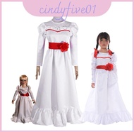 Annabelle Striking Horror Doll White Dress Soft Comfortable Cosplay Outfit For Halloween