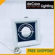 DECASA Single Eyeball Casing Only GU10 Lamp Holder Led Bulb Spotlight Recessed Downlight Single Head Ceiling (EB-GU10-1)