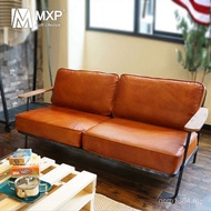 Iron Retro Art Studio Sofa American Sofa Double loft Style ins Industrial People Leather Clothing St