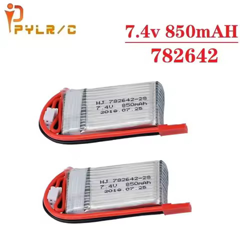 1-5pcs 7.4v 850mah 782642 lipo battery For WLtoys V912 V262 V353 BQ202 RC drone Quadcopter Helicopte