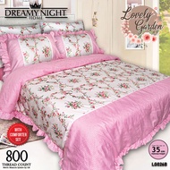 Dreamynight Home Lovely Garden Fitted Mattress Bedsheet 7pcs Microfibre Comforter Set (Queen/King Size)