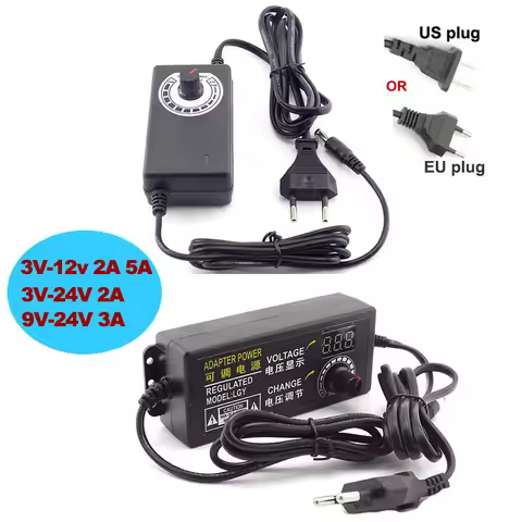 AC100-220V to DC 3V-12V 3V-24V 9V-24V 2A 3A 5A power adapter Adjustable Supply plug LED Driver adapt