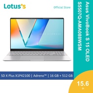 Asus S5507Q-AMA088WSM Silver Laptop (SD X PLUS X1P4210016GB512GB15.6"W11)