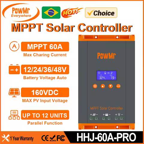 Chioce 60A MPPT Solar Charge Controller Can Parallel 12 Units 3 Stages Charging for 12V 24V 36V 48V 