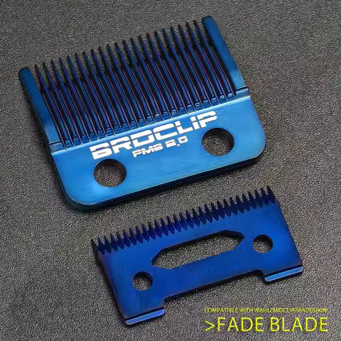 Blue Titanium Plating Clipper Blade BRDCLIP Metallurgical Powder Ceramic Fade Blade Oil Head Gradien