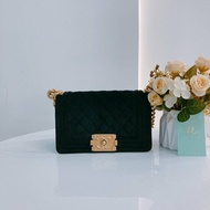 MS0442 Chanel 香奈兒 男孩 小號 天鵝絨/絲絨 黑金Boy Small Velvet Black x GHW