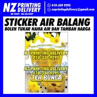 Sticker Air Balang Teh Bunga
