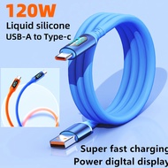 120W PD USB A to Type C Type-C to C 6A Display Fast Charging Cable for Xiaomi Poco3 Samsung Huawei M