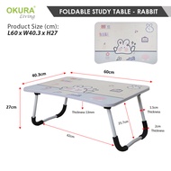 OKURA Foldable Table Anti-slip Study Table Laptop Table Bed Table Multipurpose Meja Lipat Meja Study