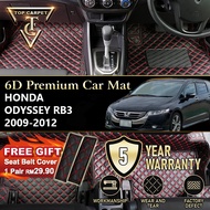 Top Carpet HONDA ODYSSEY RB3 ( 2009 - 2012 ) 6D PU Leather Car Carpet VIP Car Mat Floor Mat Alas Kak