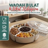 Multi-Purpose Round 6-Section Storage Container for Cake and Snack Jars | D06B
