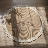 Enoughome Nordic cotton rope European-style tassel rug, balcony cotton-linen rug, homestay floor mat