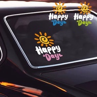 Reflective Sticker Happy Day Funny Pattern Waterproof Decal Motor Racing Scooter Body Sticker Windshield Decoration Decal Motorcycle Accessories for YAMAHA LC135 Y15ZR Y15 V2 Y16ZR