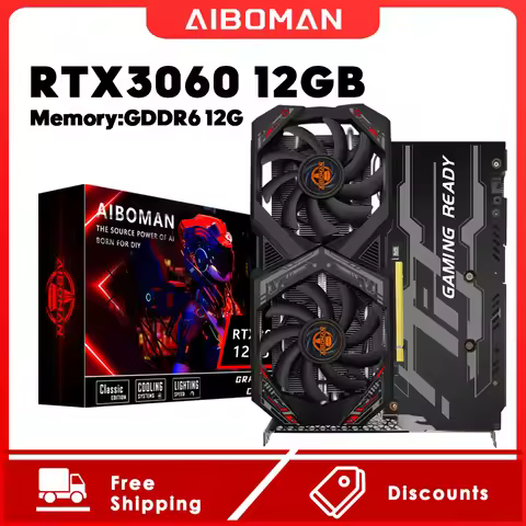 AIBOMAN Graphics Cards GeForce RTX 3060 12GB NVIDIA GPU GDDR6 192bit 8Pin PCI-E 4.0 x16 rtx3060 12gb