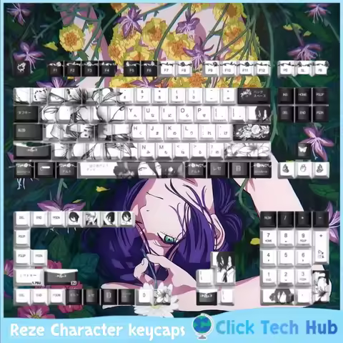 Reze Character keycaps Chainsaw Man Anime themed Keycaps Pbt Oem Thermal Sublimation Mad68/Wooting M