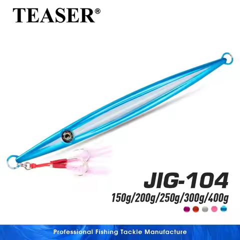 TEASER J104 150g 200g 250g 300g 400g Streamlined Pencial Metal Jig Import Jigging Master Fishing Sup