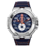 Invicta Racing Downforce GMT Leather Strap Blue Dial Quartz 47378 200M Mens Watch