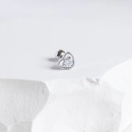 藍托帕石925純銀心之石轉珠耳環