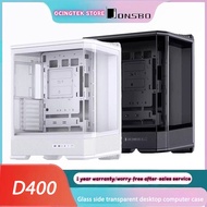 JONSBO D400 Black ATX Ocean View Chassis Column-less Curved Glass Dual 360 Cooling Radiator ATX Powe
