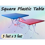 Square Plastic Table/Foldable Plastic Table 3x3/Dining Table/Square Foldable Plastic Table/Meja Lipat Plastik Segi Empat