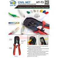 [Hanwei No. 2 Store] HT-T3 Network Crimping Pliers 6305T Penetrating Connector 1 Sheath Combination 