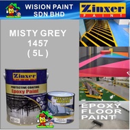 1457 MISTY GREY ( 5L ) 5 Liter ZINXER EPOXY PAINT Two Pack Epoxy Floor Paint - 4 Liter + 1 Liter