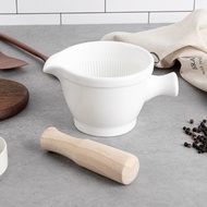 Whitezen new mortar (medium) wood pestle included