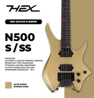 ⭐Korea Brand⭐ Hex® N500 Headless กีตาร์หัวตัด กีตาร์ไฟฟ้า หัวตัด + แถมกระเป๋า Deluxe *ประกัน 1 ปี*