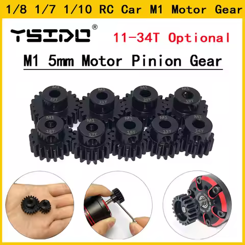 M1 5mm 11T 12T 14T 15T 17t 18t 20T 21t 22T 24T 25T 26T 28T 30T steel metal Pinion Motor Gear For 1/1