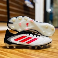 Football Shoes FG 39-45EUR Men's Outdoor Knitted Red and White Comfortable Match Boots