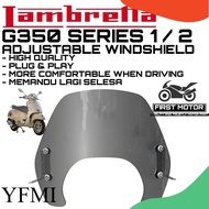 WINDSHIELD LAMBRETTA G350 G 350 SERIES 1 SERIES 2 ADJUSTABLE WINDSHIELD ACCESSORIES ACCESSORY MODIFI