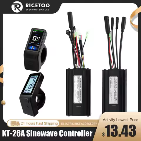 E bike Sine Wave Controller 500W/750W Brushless Motor Controller KT-26A Match LCD4/TF04 mini Display