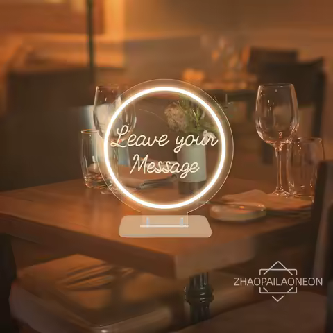 Leave A Message Neon Sign Engrave Personal Custom-tailor LED Lights Wedding Room Decoration Coffee B