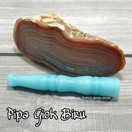 PIPA ROKOK BATU GIOK BIRU NATURAL BATU