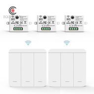 3PCS Wireless Light Wall Switch  433Mhz Relay Receiver with 2x 3Gang Panel Switch LED Remote Control