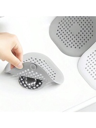 方形吸盤防塞頭髮濾網，適用於水槽，浴缸，淋浴地漏，易於安裝，適用於浴室、廚房、浴室配件
