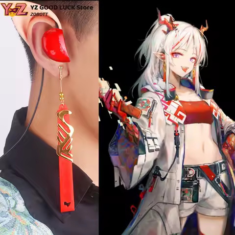 Game Arknights Nian 'Cosplay Props Nian Earrings and Ears Arknights Headwear Cosplay for Halloween C