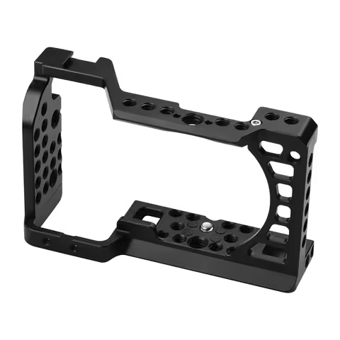 Aluminum Alloy Camera Cage Rig with Cold Shoe Mount 1/4 3/8 Threaded Holes for Sony A6000/A6100/A630