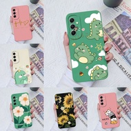 Casing For Samsung Galaxy A33 A34 5G Lovely Sunflower Matte Cases Soft Silicone Protective Back Cove