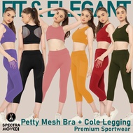 Baju senam wanita Sport Bra PETTY Mesh Celana senam COLE Legging bra senam  celana olahraga wanita g