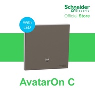 Schneider Electric AvatarOn C: 20A 250V 1GANG 1WAY or 2WAY double pole switch with LED